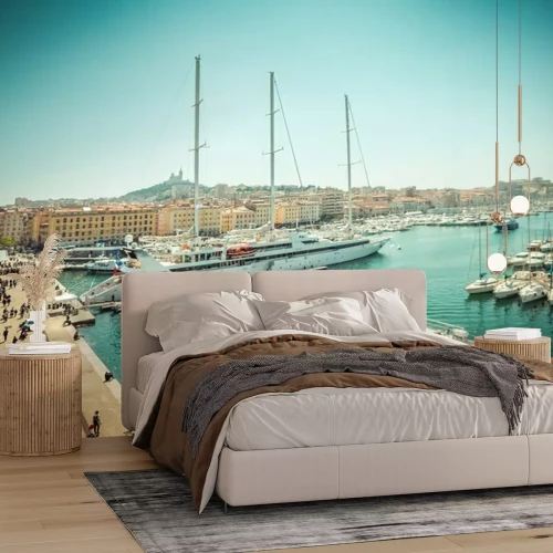 Fototapete 3d Schiffe im Hafen am Tag