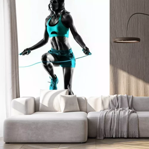 Fototapete Fitness Training mit Springseil