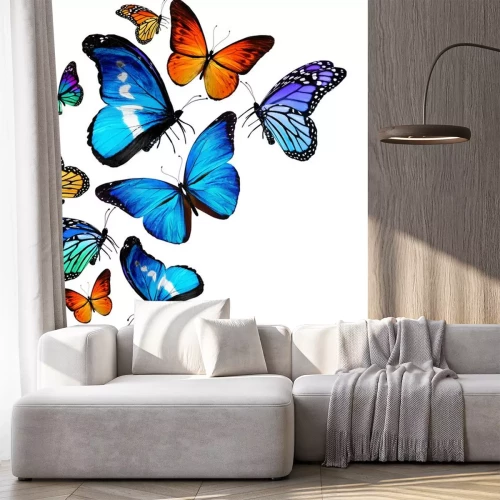 Sticker Große und kleine Insekten auf hellem Hintergrund