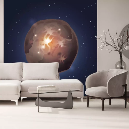 Sticker Pluto inmitten von Sternen einfache Grafik