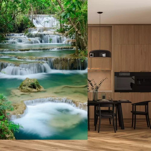 Fototapete Exotische Wälder mit Wasserfällen