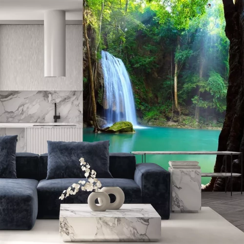 Fototapete Wasserfall Dschungel 3D