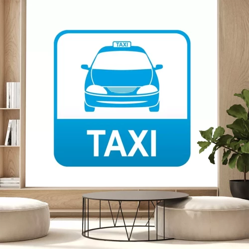 Sticker Etiqueta App abajo azul TAXI