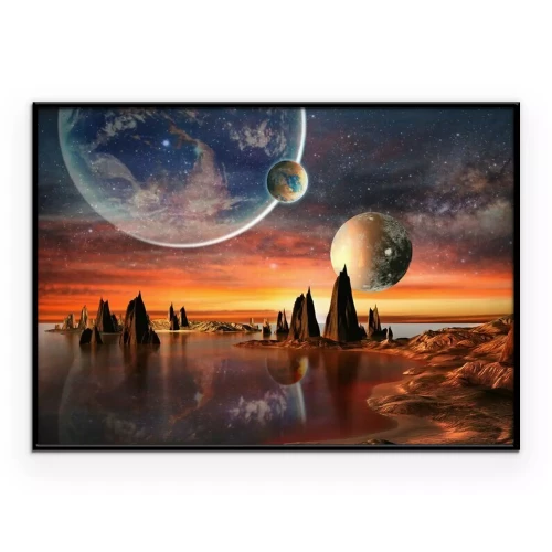 Poster Fantastische Weltraumlandschaft