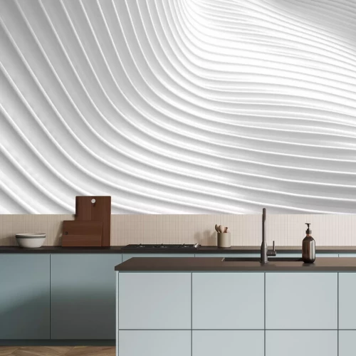 Fototapete Luxuriöse schwarz weiße Welle