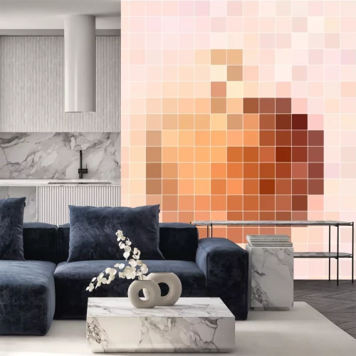 Sticker Apple motif mosaic in pastel colors