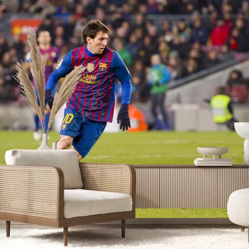 Fototapete Fußballspieler Lionel Messi während eines Spiels