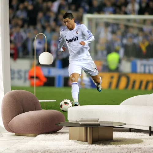 Fototapete Sportler am Sportplatz am Ball