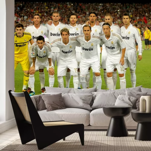 Fototapete Fußballspieler von Real vor dem Spiel