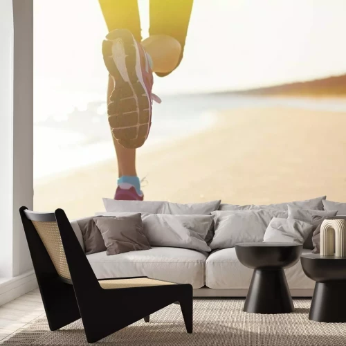 Sticker Morgendliches Joggen am Strand