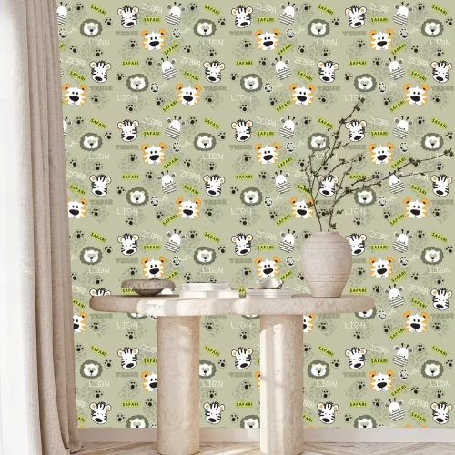 Tapete afrikanische Tiere Zebra Giraffe Löwe Tiger Vektor-Illustration