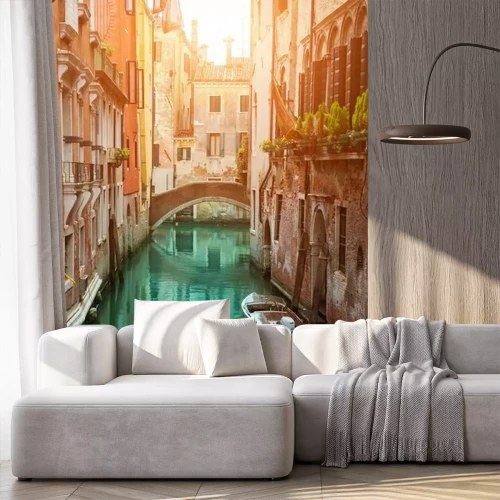 Fototapete Türkisfarbenes wasser im venedig-kanal