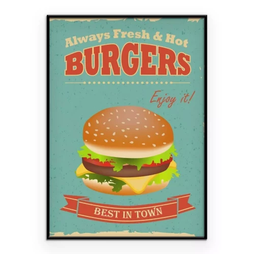 Poster Retro-Restaurant-Burger-Grafik