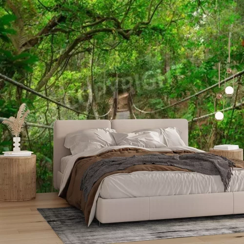 Fototapete Brücke im tropischen Wald