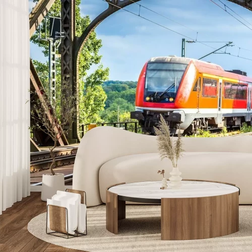 Fototapete Elektrolokomotive in Frankfurt