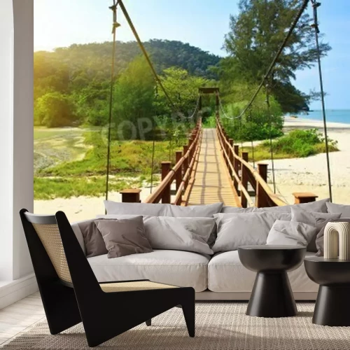 Fototapete Brücke am tropischen Strand