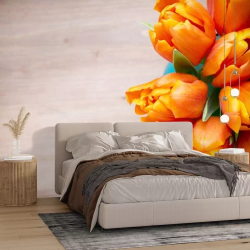 Sticker Orangefarbene Tulpen in einem Strauß