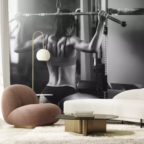 Fototapete Am Gerät trainierende Frau Fitness