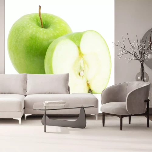 Sticker Grüner Apfel ganz und halb