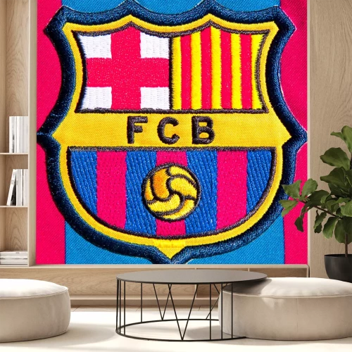 Fototapete Gesticktes Wappen des FC Barcelona