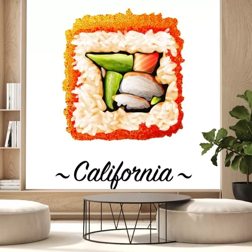 Sticker Mehrkomponenten-Sushi auf einem Teller