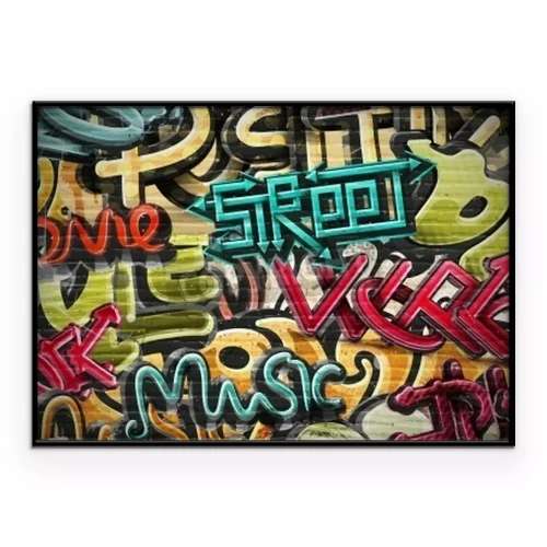 Poster Bunte Graffiti an der Wand
