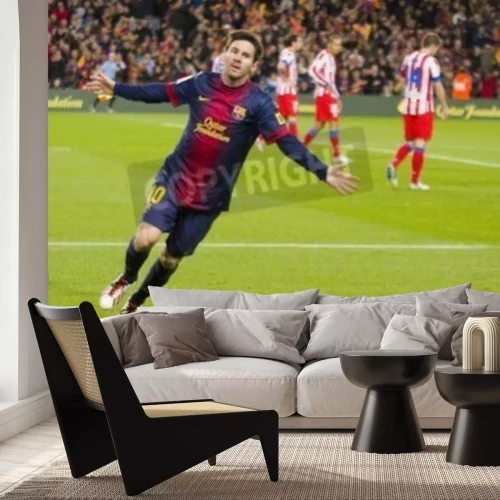 Fototapete Lionel Messi genießt das Tor
