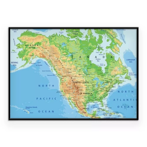Poster Physische Karte von Nordamerika