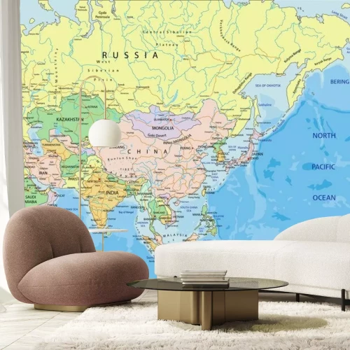 Sticker Politische Karte von Asien