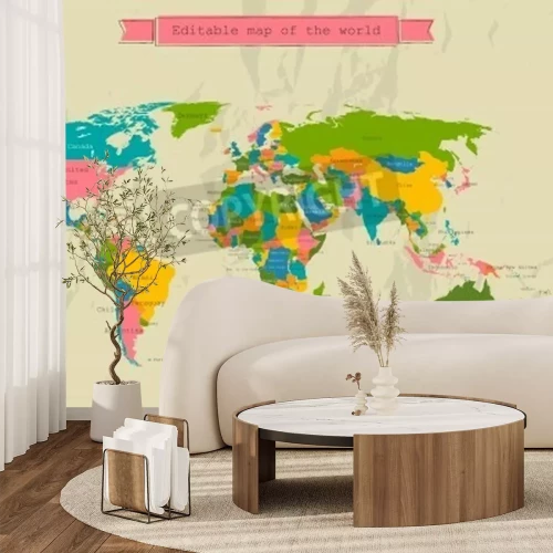 Fototapete Modische Weltkarte