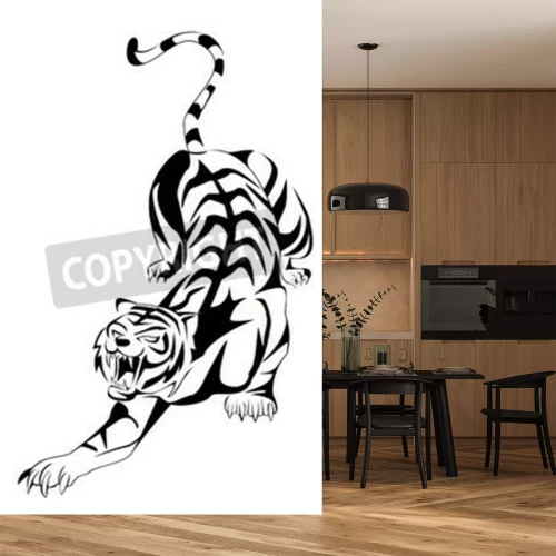 Fototapete Tiger in angriffsposition