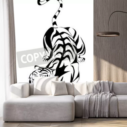 Fototapete Tiger in angriffsposition