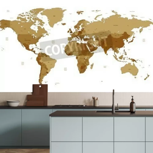 Fototapete Weltkarte in Braun