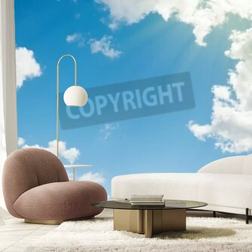 Fototapete Helles Panorama mit Wolken