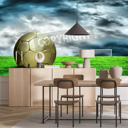 Fototapete Himmel über Fußballrasen