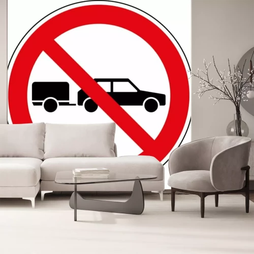 Sticker Verbotsschild Pkw mit Anhänger verboten Zeichen Schild