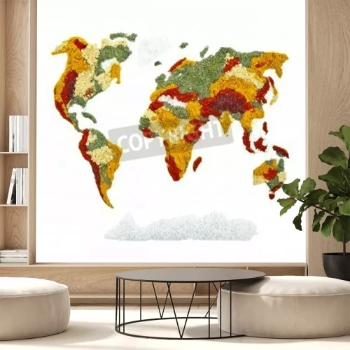 Fototapete Weltkarte aus Kräutern