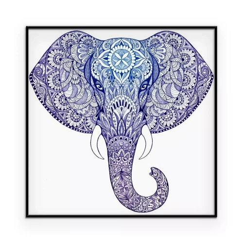 Poster Porträt eines Elefanten im ethnischen Stil