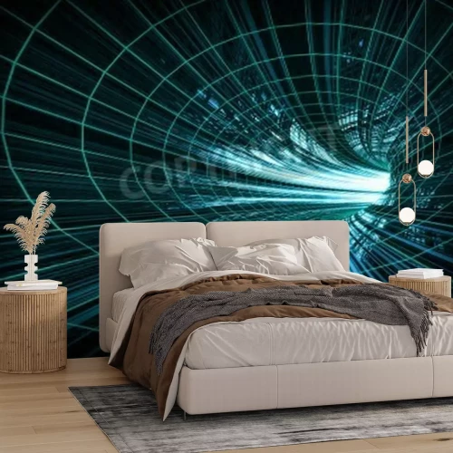 Fototapete Abstrakter digitaler Tunnel