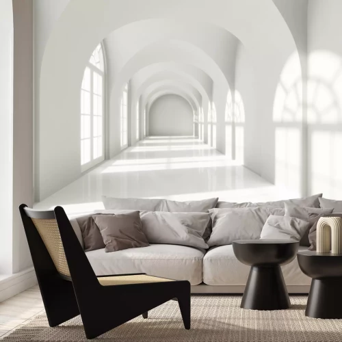 Fototapete Tunnel 3D weiß