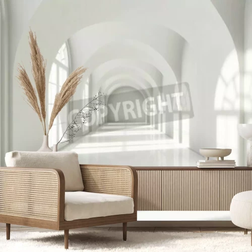 Fototapete Tunnel 3D weiß