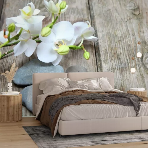 Sticker Zen Steine ​​und Orchidee