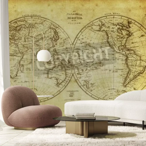 Fototapete Weltkarte aus altem Atlas