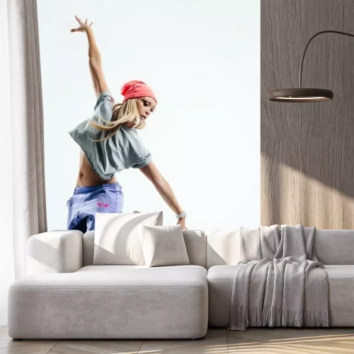 Fototapete Tänzerin auf weißem Hintergrund