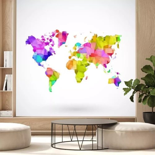 Sticker Low-Poly-Karte der Erde