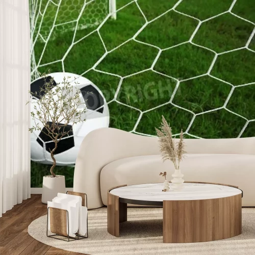 Fototapete Fußball Tor fallender Ball