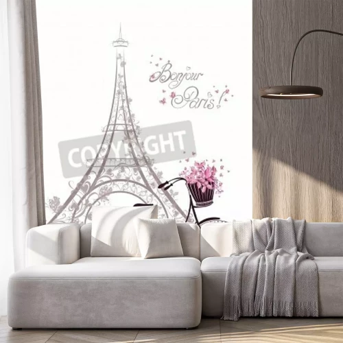 Fototapete Mit Fahrrad durch Hauptstadt