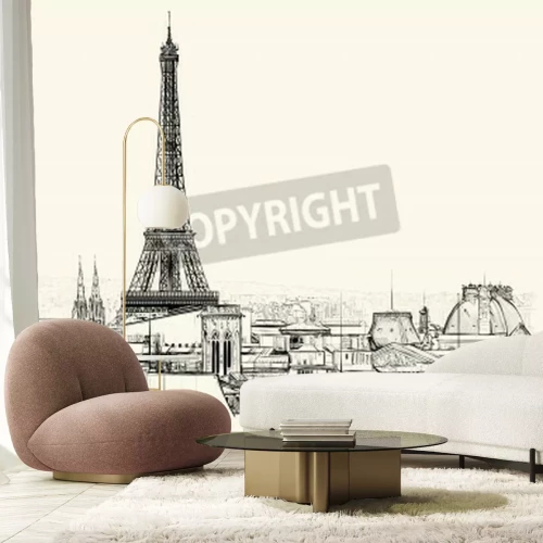 Fototapete Skizze von Paris