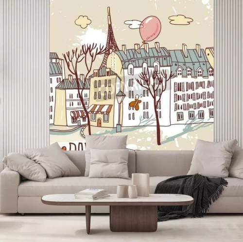 Fototapete Zeichnung mit Paris