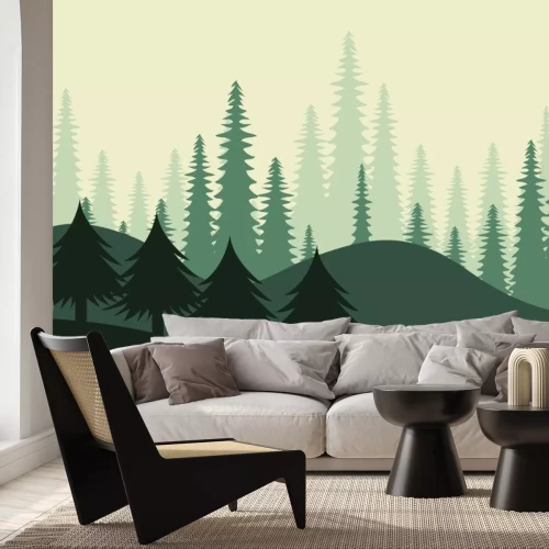 Sticker Wald, Vektor-Illustration.